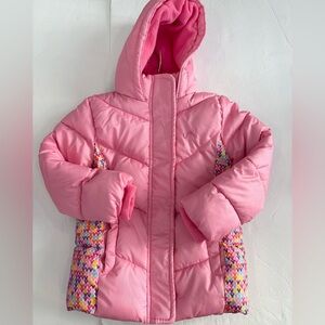 Vertical 9 Pink Heart Fleece Lined Puffer Coat Jacket
Size 4T